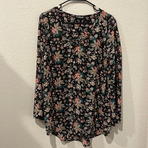Express Black & Pink Floral Tunic - Size M